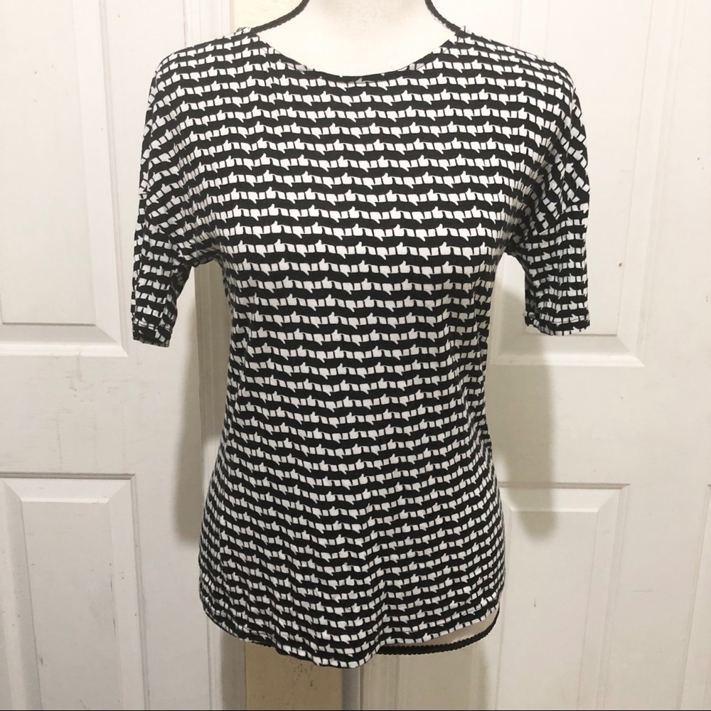 Philosophy Black and White Half Sleeve Blouse